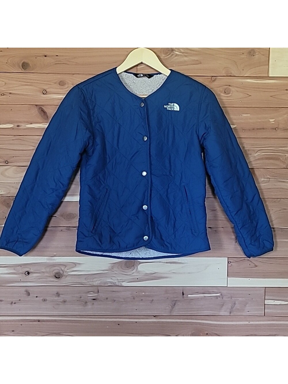 The North Face Puffer Jacket, Size L (14/16), Fleece-Lined, Quilted, Navy